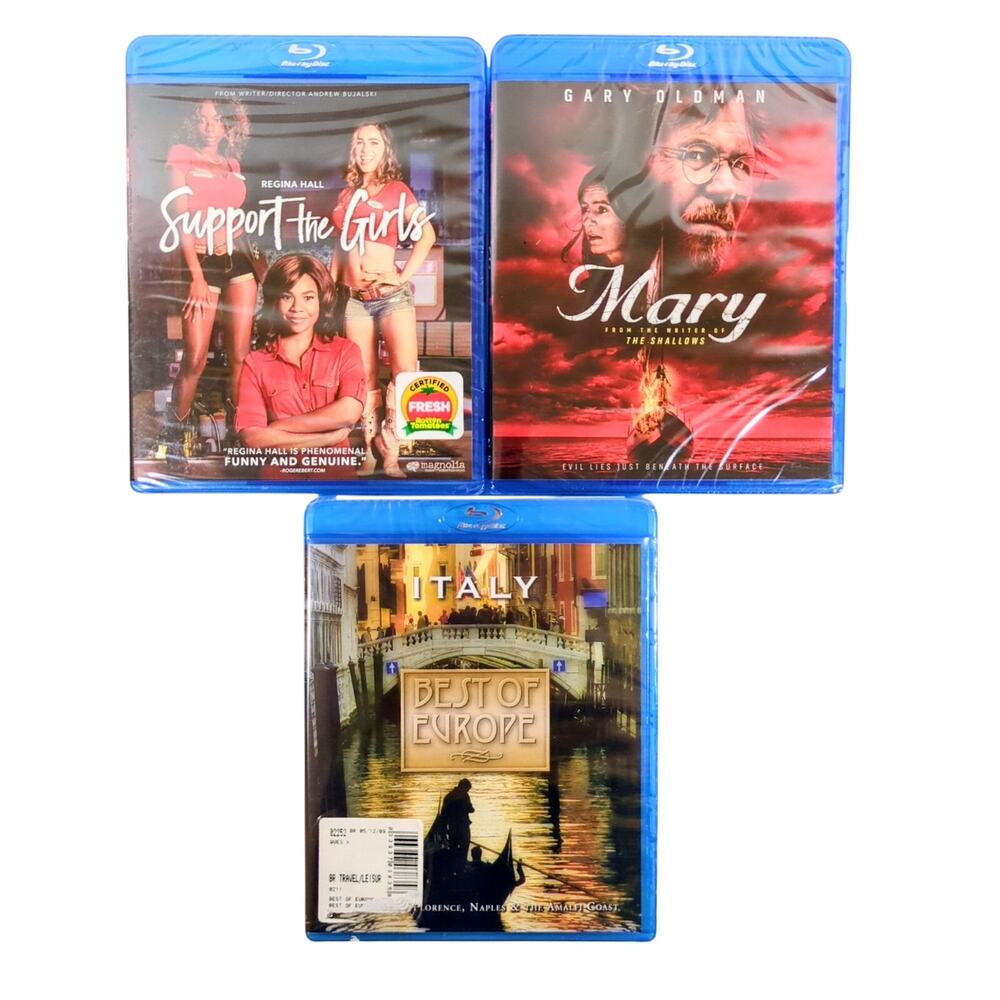 Support The Girls, Mary, Italy Best of Europe Blu-ray Lot - 3 New Sealed Movies